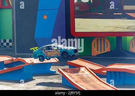 Hot Wheels Epic Show Beto Carrero World Santa Catarina, Brasilien - 4. Mai 2019: Show Hot Wheels ist eine der Hauptattraktionen von Beto Carrero World, Th Stockfoto