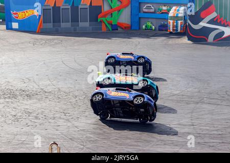 Hot Wheels Epic Show Beto Carrero World Santa Catarina, Brasilien - 4. Mai 2019: Show Hot Wheels ist eine der Hauptattraktionen von Beto Carrero World, Th Stockfoto