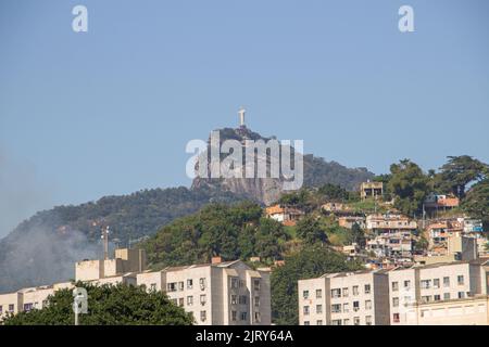 Christusstatue in Rio de Janeiro, Brasilien -31. August 2019: Christusstatue aus dem Catumbi-Viertel in Rio de Janeiro Stockfoto