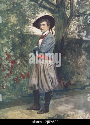 Sir Johnston Forbes-Robertson als Jacques Bernez im Sakrament des Judas von Louis Tiercelin, übersetzt von Louis N. Parker, Comedy Theatre, 1901. Forbes-Robertson, englischer Bühnen- und Filmschauspieler und Manager, 1885-1947. Foto von Alfred Ellis und Walery (Stanislaw Julian Ignacy). Stockfoto