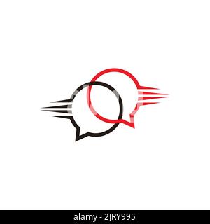 Symbolvektor für die Kommunikation mit verbundenen Sprechblasen Stock Vektor