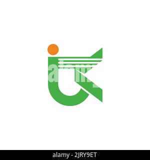 Buchstabe jk Streifen Bewegung Logo Vektor Stock Vektor