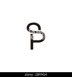Buchstabe sp verknüpft monoline Logo Vektor Stock Vektor