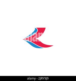 Buchstabe l k Pfeil einfache bunte Logo Vektor Stock Vektor