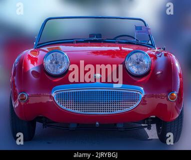 Der 1960 Austin-Healey Sprite war ein sehr beliebtes Verkehrsmittel. Stockfoto