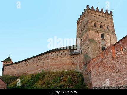 Lutsk Castle, auch bekannt als Lubart's Castle oder Oberes Schloss, das prominenteste Wahrzeichen von Lutsk, Ukraine Stockfoto