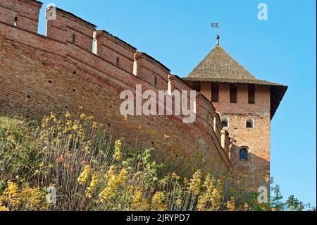 Lutsk Castle, auch bekannt als Lubart's Castle oder Oberes Schloss, das prominenteste Wahrzeichen von Lutsk, Ukraine Stockfoto