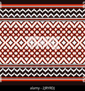 Ikat geometrische Folklore Ornament. Nahtloses Muster Figur Tribal Stickerei. Volkstümlicher Muster. Ikat-Muster Stockfoto