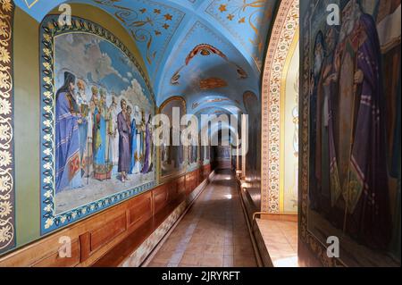 Unterirdischer Tempel zu Ehren Hiobs Potschajiws, der Heiligen Dormition Potschajiws Lawra, Ukraine Stockfoto