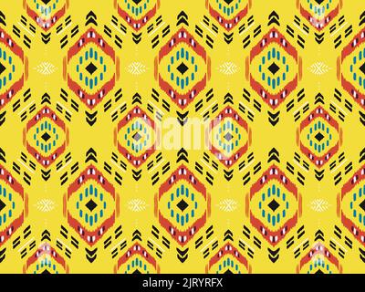 Nahtlose abstrakte ikat pattern.background Teppich Tapete Kleidung Verpackung Batik Stoff Vektor Illustration.Stickereien Stil. Stockfoto