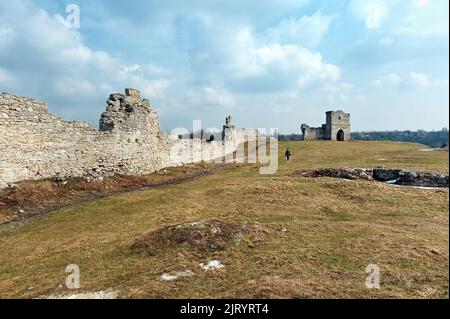 Ruinen der Burg Kremenets, Stadt Kremenets in der Ukraine Stockfoto