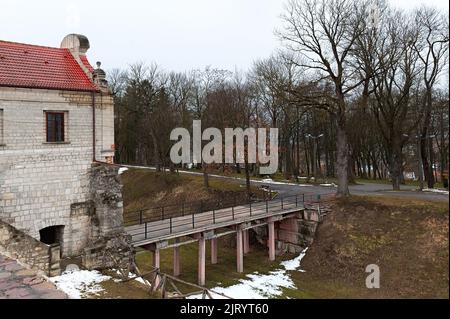 Brücke von Schloss Zbarazh in der Ukraine Stockfoto