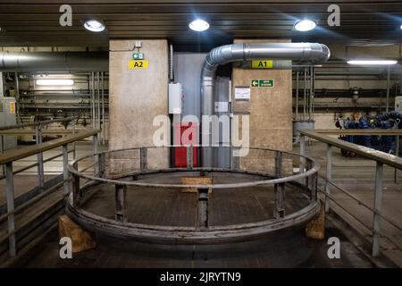 Frankreich, Bretagne, La Richardais am 2020-12-22. Ein langfristiger Bericht über die Probleme des Flusses Rance in der Bretagne und insbesondere über die Frage der si Stockfoto