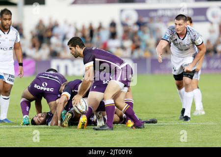 Angouleme, Frankreich. 26. August 2022. Emmanuel Saubusse aus Angouleme während des Pro D2 Rugby-Union-Spiels der französischen Meisterschaft zwischen Soyaux-Angouleme XV und RC Vannes am 26. August 2022 im Chanzy-Stadion in Angouleme, Frankreich - Foto Damien Kilani / DK Prod / DPPI Credit: DPPI Media/Alamy Live News Stockfoto