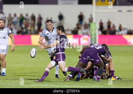 Angouleme, Frankreich. 26. August 2022. Emmanuel Saubusse aus Angouleme während des Pro D2 Rugby-Union-Spiels der französischen Meisterschaft zwischen Soyaux-Angouleme XV und RC Vannes am 26. August 2022 im Chanzy-Stadion in Angouleme, Frankreich - Foto Damien Kilani / DK Prod / DPPI Credit: DPPI Media/Alamy Live News Stockfoto