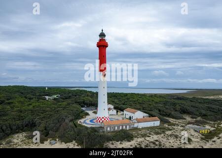 Luftbild Leuchtturm La Coubre, in der Nähe von Saint Palais sur Mer, Charente, Frankreich Stockfoto