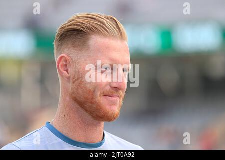 Manchester, Großbritannien. 27. August 2022. Ben Stokes aus England in Manchester, Vereinigtes Königreich am 8/27/2022. (Foto von Conor Molloy/News Images/Sipa USA) Quelle: SIPA USA/Alamy Live News Stockfoto