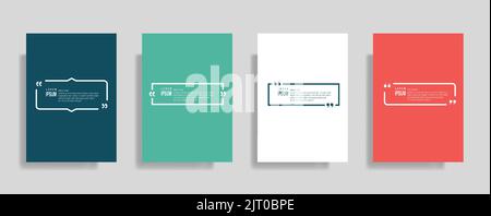 Eine bunte Reihe von Sprechblasen und Zitaten Rahmen und Vorlagen, Kommas, Notizen und Zitate Stock Vektor