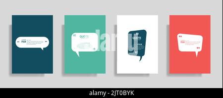 Ein farbenfroher Satz von Zitaten umrahmte leere Vorlagen, Kommas, Notizen, Zitate, Sprechblasen und Kommentare Stock Vektor