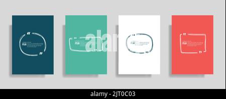 Ein modernes Zitat-Sprechfeld und Zitate-Vorlagen sowie Text in Klammern mit Kommas Stock Vektor