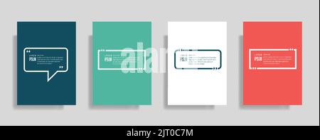 Eine bunte Reihe von Sprechzitaten, Blasen und Rahmen und Vorlagen, Kommas und Notizen Stock Vektor