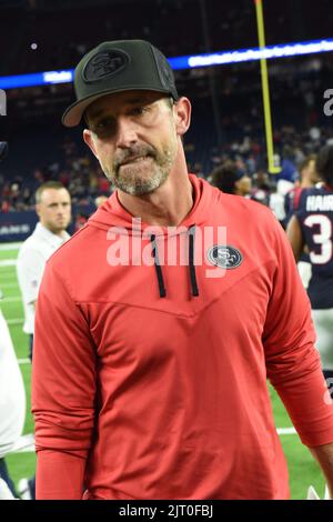 San Francisco 49ers Cheftrainer Kyle Shanahan nach dem NFL-Spiel zwischen dem San Francisco 49ers und den Houston Texans am 25. August 2022 im NRG Stadi Stockfoto