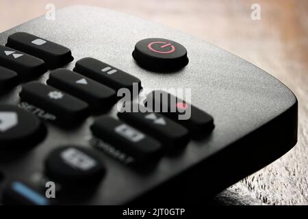 Standby-Taste auf der Fernbedienung Stockfoto