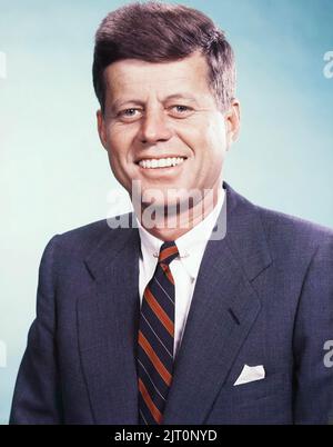 OHNS F. KENNEDY (1917-1963) als Präsident der Vereinigten Staaten im Jahr 1963 Stockfoto