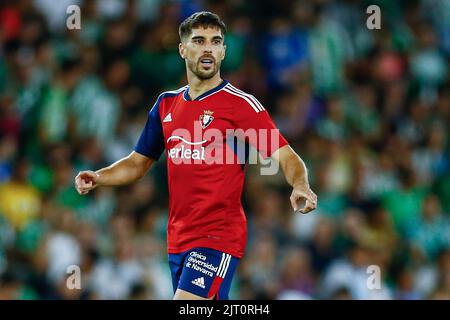 Nacho Vidal von CA Osasuna während des La Liga-Spiels zwischen Real Betis und CA Osasuna spielte am 26 2022. August im Benito Villamarin Stadium in Sevilla, Spanien. (Foto von Antonio Pozo / PRESSIN) Stockfoto