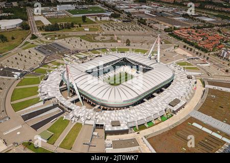 Luftaufnahme des Juventus Allianz Stadions. Turin, Italien Stockfoto