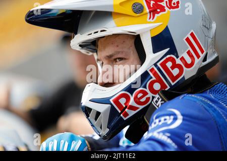 Breslau, Polen. August 27. 2022. Betard FIM Speedway GP von Polen im Olympiastadion. Im Bild: Robert Lambert (GBR) während des Qualifyings © Piotr Zajac/Alamy Live News Stockfoto