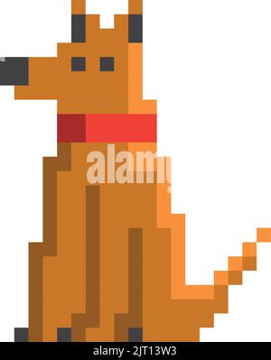Symbol für „Dog Pixel Art“ Stock Vektor