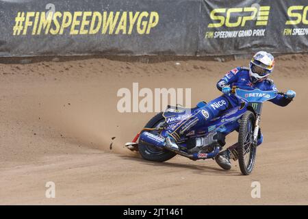 Breslau, Polen. August 27. 2022. Betard FIM Speedway GP von Polen im Olympiastadion. Im Bild: Robert Lambert (GBR) während des Qualifyings © Piotr Zajac/Alamy Live News Stockfoto