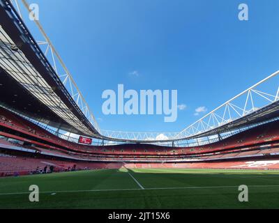 London, Großbritannien. 27. August 2022. Vorspiel beim EPL-Spiel Arsenal gegen Fulham, im Emirates Stadium, London, Großbritannien, am 27. August 2022. Kredit: Paul Marriott/Alamy Live Nachrichten Stockfoto