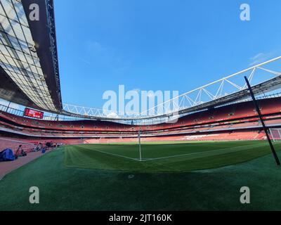 London, Großbritannien. 27. August 2022. Vorspiel beim EPL-Spiel Arsenal gegen Fulham, im Emirates Stadium, London, Großbritannien, am 27. August 2022. Kredit: Paul Marriott/Alamy Live Nachrichten Stockfoto