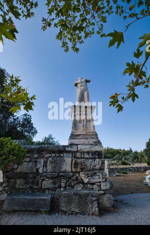 Blick auf die Ruinen des Agrippa's Odeon im antiken Agorà in Athen Stockfoto