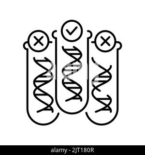 Farbliniensymbol für genetische Tests. Medizinischer Test. Piktogramm für Webseite, mobile App, Promo. UI UX GUI Design-Element. Bearbeitbare Kontur. Stock Vektor