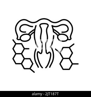 Stimulation durch Hormone Farbliniensymbol. Planung einer Schwangerschaft. Piktogramm für Webseite, mobile App, Promo. UI UX GUI Design-Element. Bearbeitbare Kontur. Stock Vektor