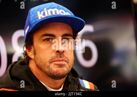 Fernando Alonso (ESP) Alpine F1 Team. 27.08.2022. Formel 1 Weltmeisterschaft, Rd 14, Großer Preis Von Belgien, Spa Francorchamps, Belgien, Qualifizierender Tag. Bildnachweis sollte lauten: XPB/Press Association Images. Stockfoto