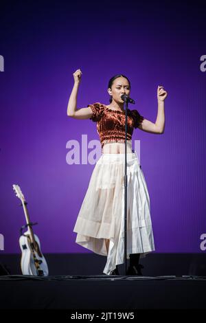 Leeds, Großbritannien. 27. August 2022. Griff spielen live auf der Bühne des Leeds Festival, Großbritannien. Kredit: Andy Gallagher/Alamy Live Nachrichten Stockfoto