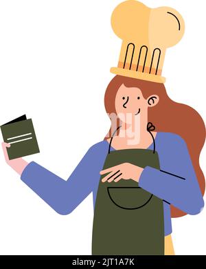 Frau mit Kochrezept Charakter Stock Vektor