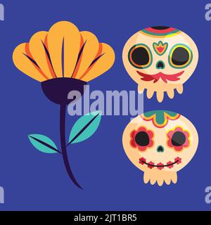 dia de los muertos setzt drei Symbole Stock Vektor