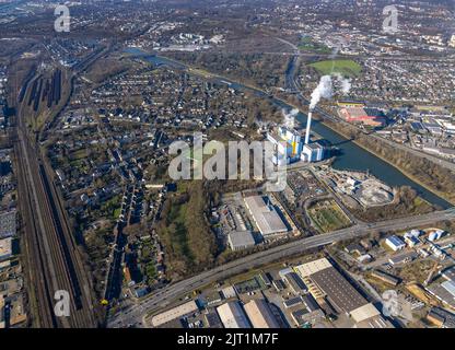 Luftaufnahme, Energieunternehmen GMVA Niederrhein GmbH, Lirich, Oberhausen, Ruhrgebiet, Nordrhein-Westfalen, Deutschland, DE, Entsorgungsunternehmen, Europ Stockfoto
