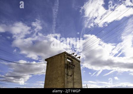 Detail des alten Lagerhauses für Getreide, lokale Landwirtschaft Stockfoto