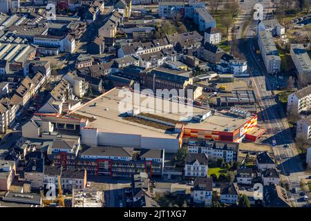 Luftaufnahme, Kaufland Supermarkt, Velbert, Ruhrgebiet, Nordrhein-Westfalen, Deutschland, DE, Einkaufsmärkte, Shopping Place, Shopping Center, Europa, Stockfoto