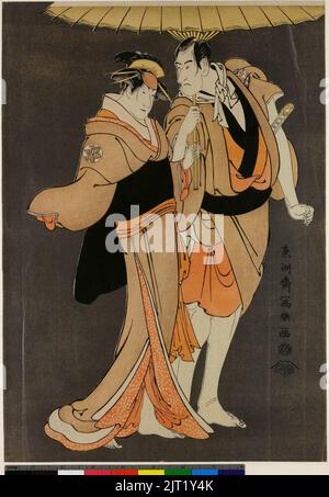 Tōshūsai Sharaku (1794) Ichikawa Komazō III als Kameya Chūbei und Nakayama Tomisaburō als Umegawa. Stockfoto