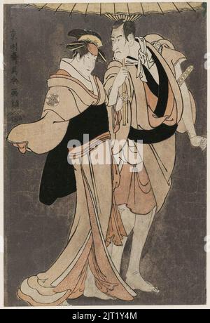 Tōshūsai Sharaku (1794) Ichikawa Komazo III als Kameya Chubei und Nakayama Tomisaburo als Umegawa. Stockfoto