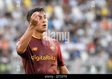 Turin, Italien. 27. August 2022. Paulo Dybala von AS Roma während des Fußballspiels der Serie A zwischen dem FC Juventus und AS Roma im Juventus-Stadion in Turin (Italien), 27.. August 2022. Foto Andrea Staccioli/Insidefoto Kredit: Insidefoto di andrea staccioli/Alamy Live News Stockfoto