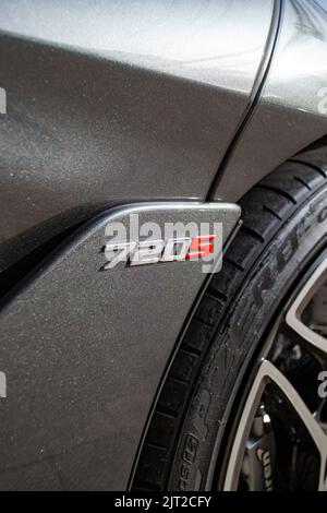 Nahaufnahme eines McLaren 720s-Embleses Stockfoto