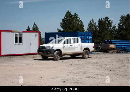 Der Ladefläche des LKW mit Werkzeugen. Ausrüstung-Handwerker in einem  Pick-up. Auto mit Werkzeugen für die Reparatur und Bau Stockfotografie -  Alamy